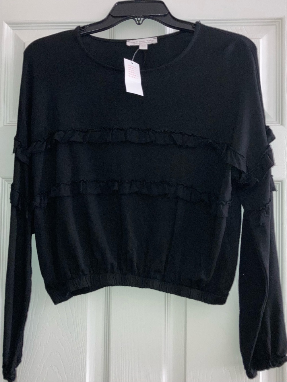Black Ruffle Blouse